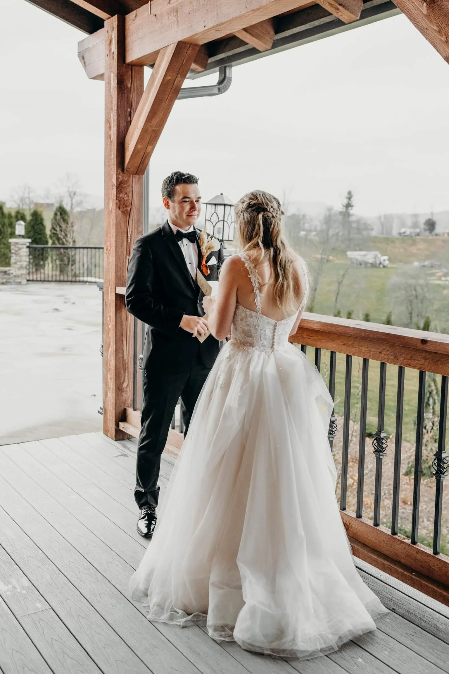 Bride and groom at The Mill at Rock Creek 