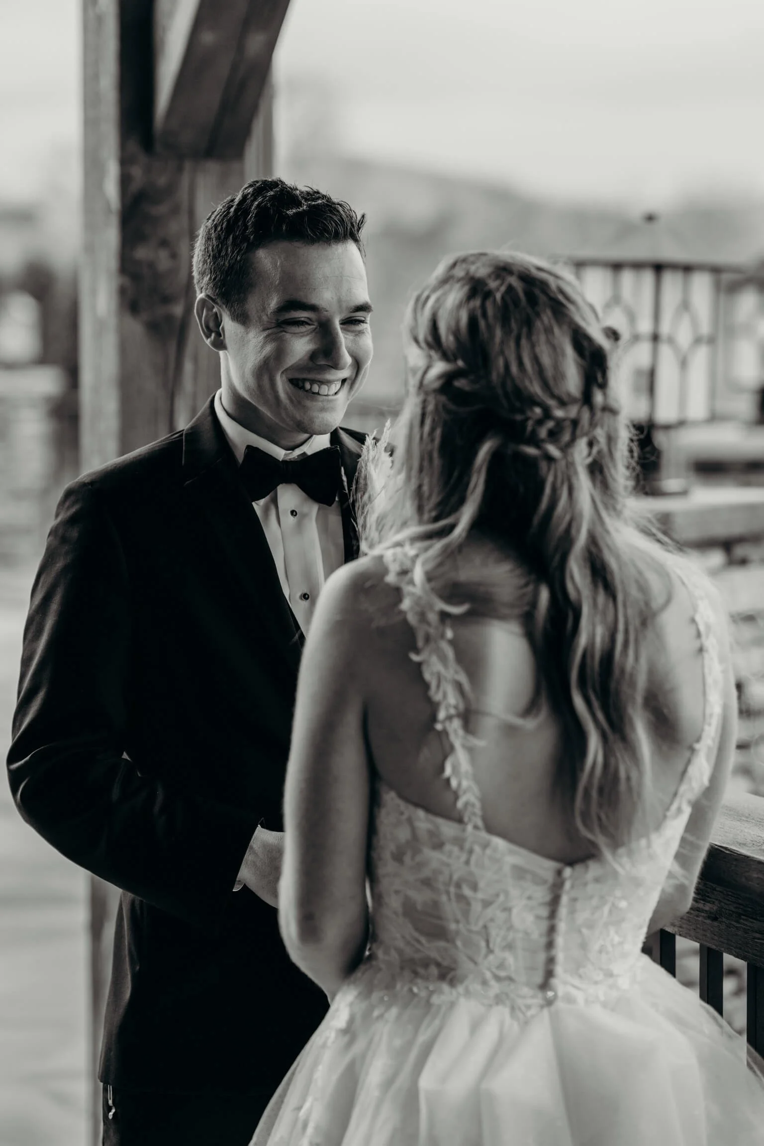 Bride and groom at The Mill at Rock Creek 