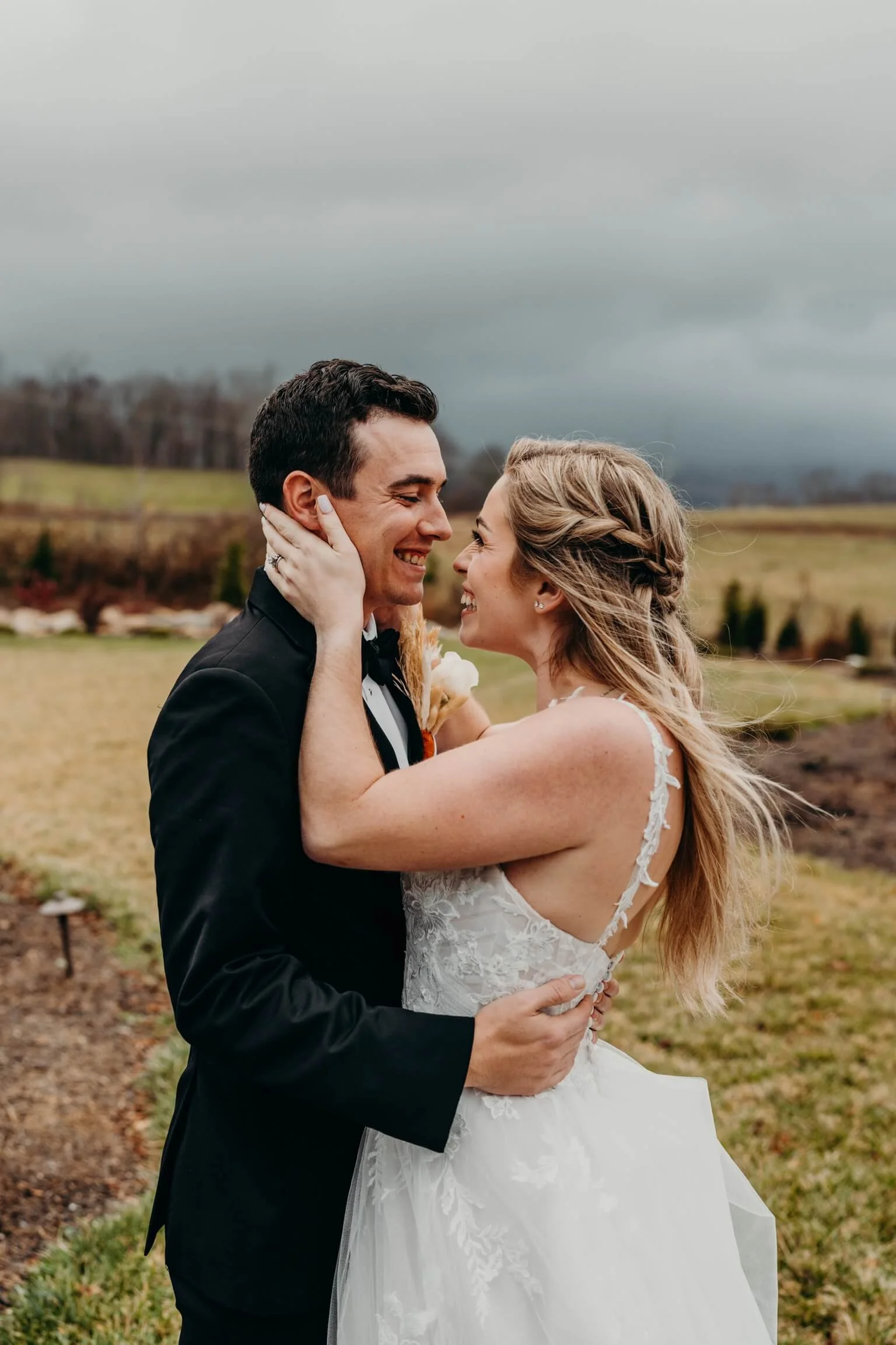 Bride and groom at The Mill at Rock Creek 