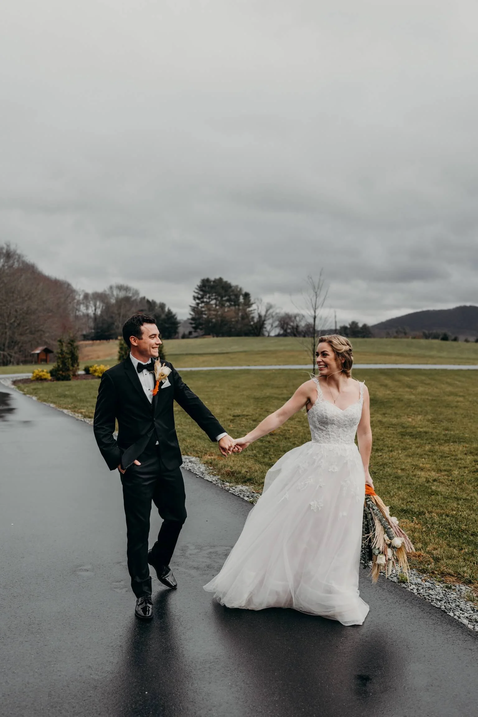 Bride and groom at The Mill at Rock Creek 