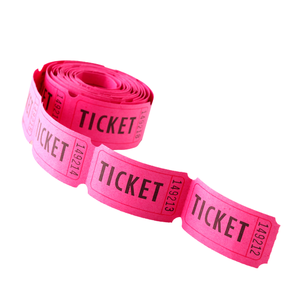 Bobina di biglietti di lotteria rosa