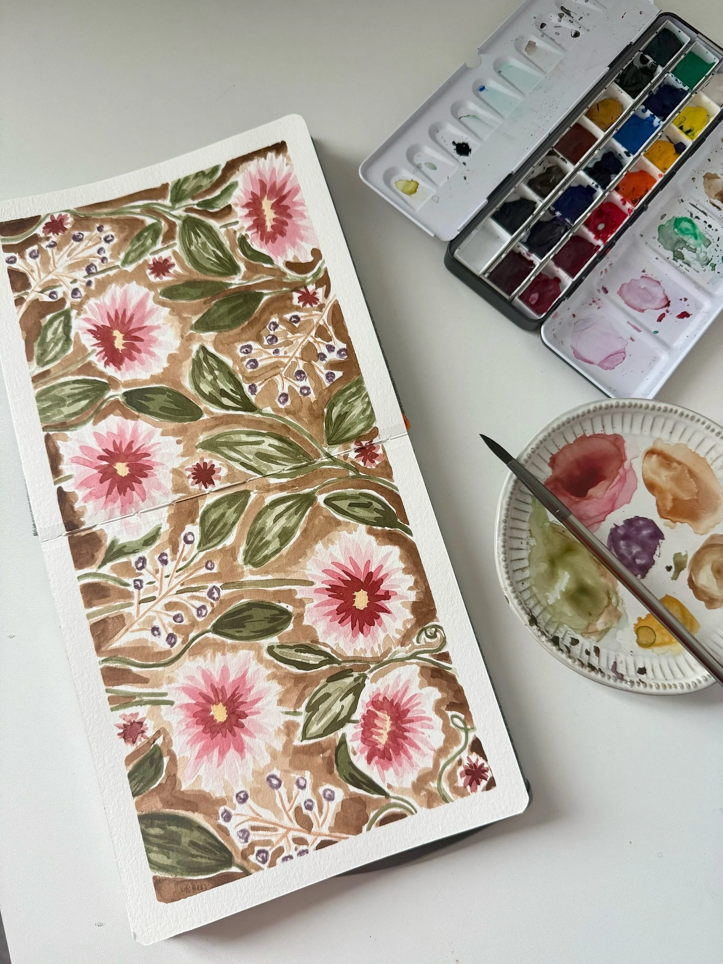 Mixing up some autumn colors 🍂

&mdash;&mdash;&mdash;
{ creative studio, flowers, florist, floral illustrations, design studio, design services, whimsical, cottagecore, fairycore, artful design, art print, watercolor flowers, watercolors }
