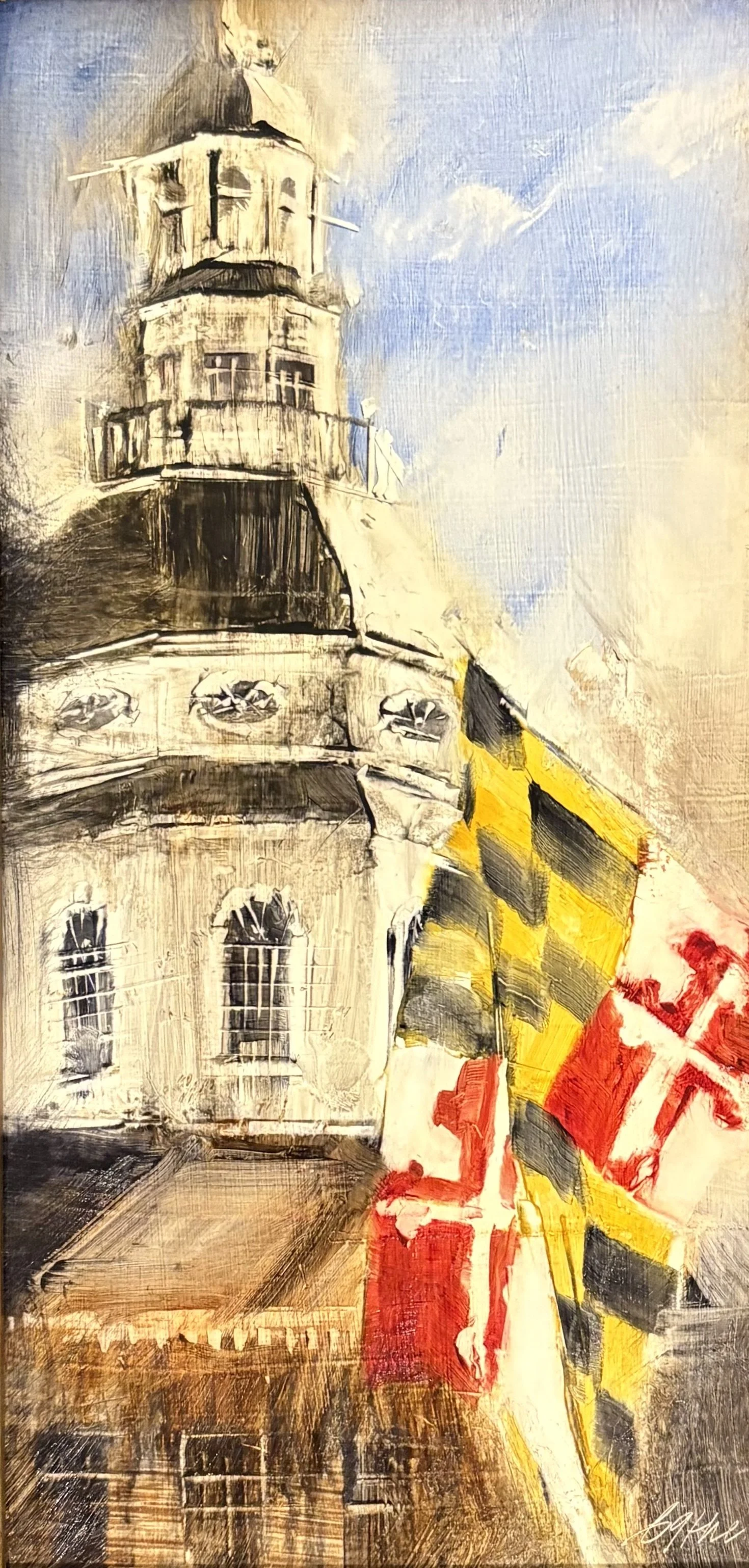 "Maryland State House" Beth Bathe 12x6 oil $975