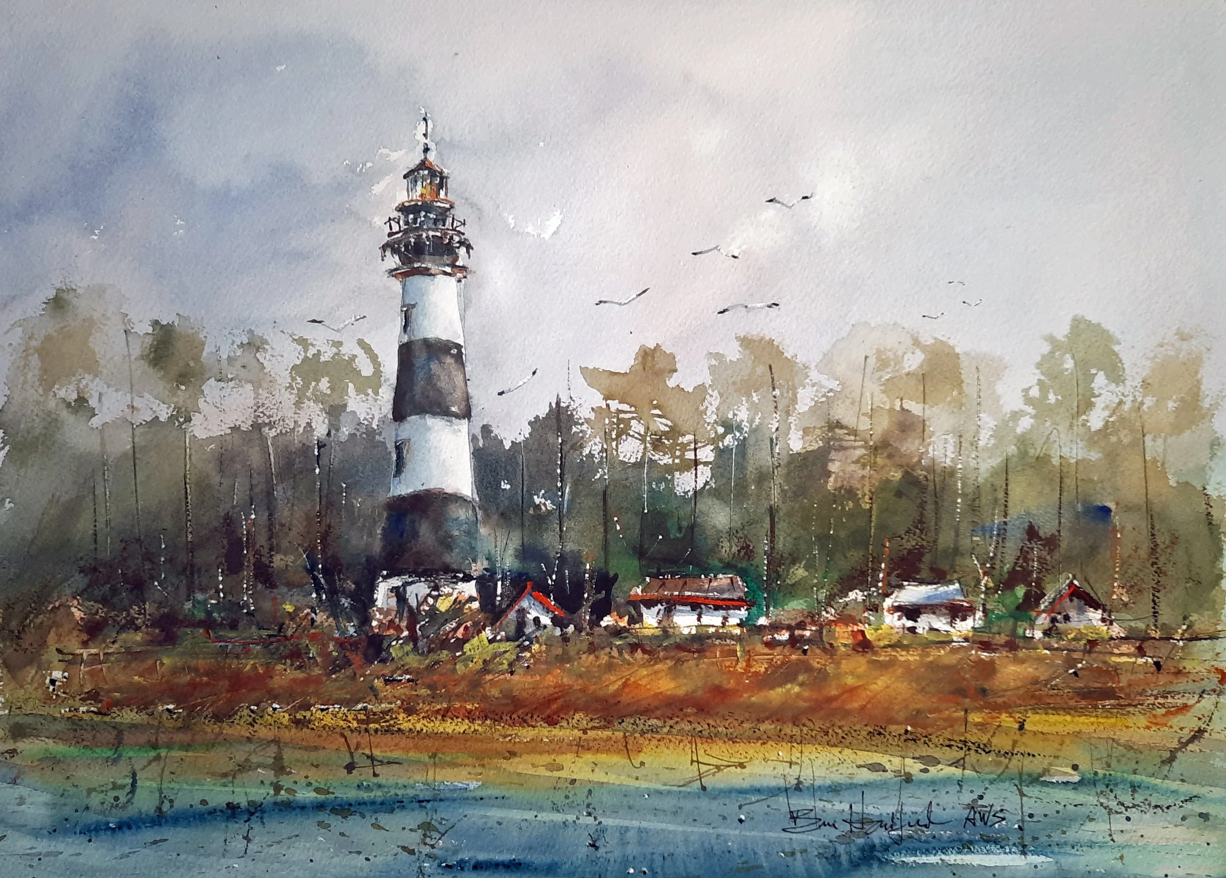 Bruce Handford, Bodie Light 11x15 Watercolor $900