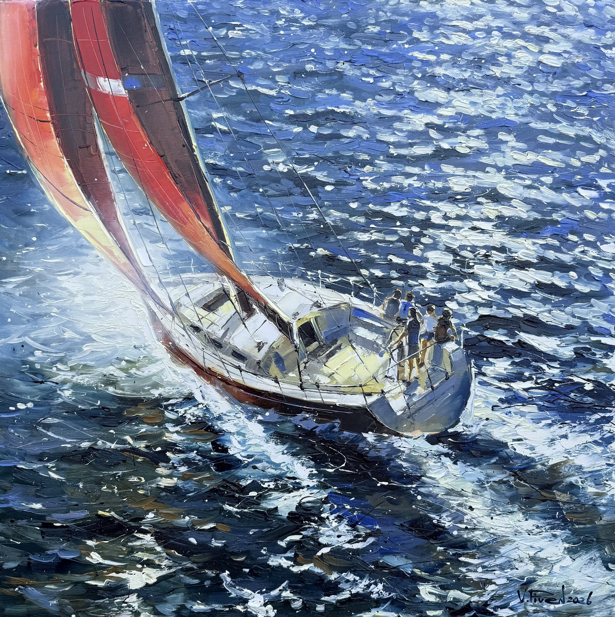 Vova Piven Fortunate Waves 36x36 oil $4200.jpg