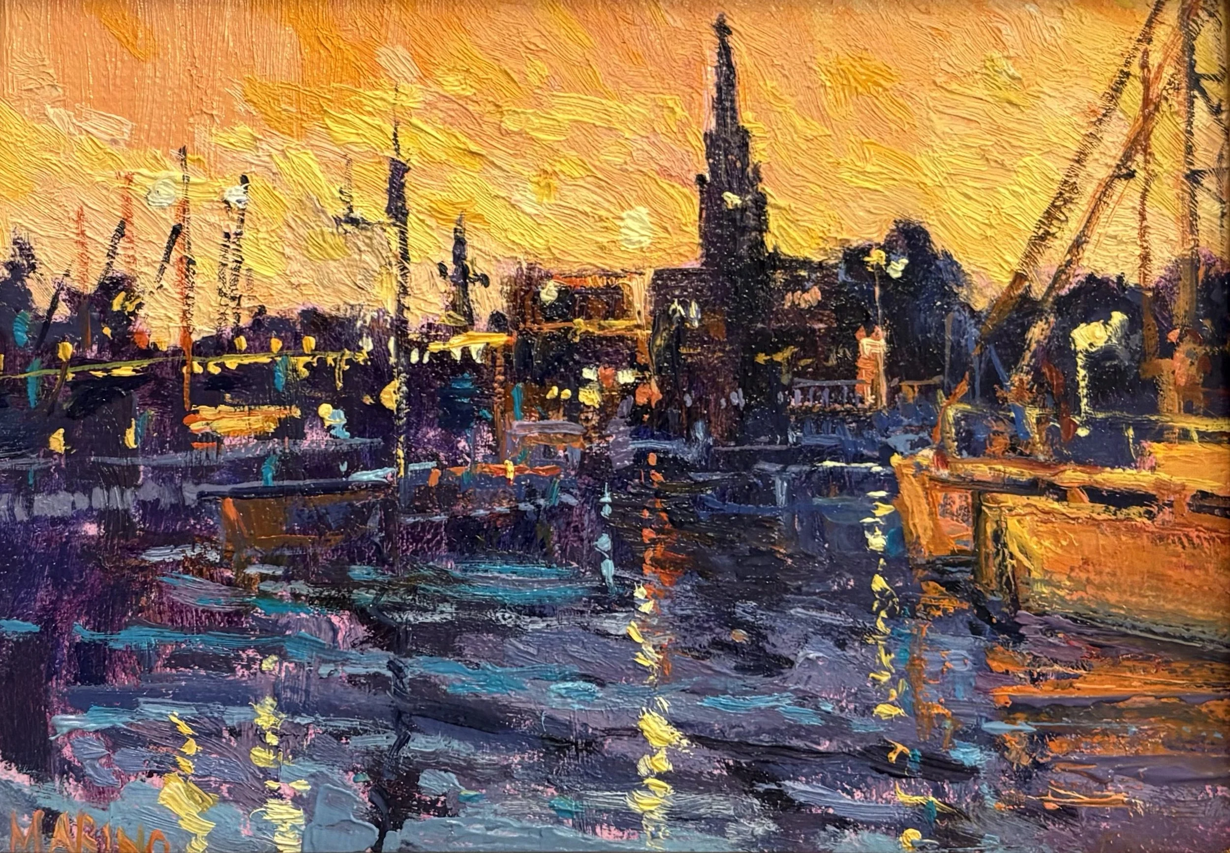 Maria Marino Annapolis Evening 5x7 oil $575