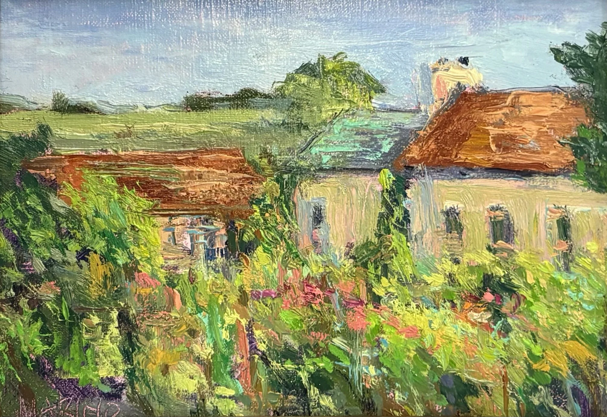 Maria Marino Normandy Village 5x7 oil $575