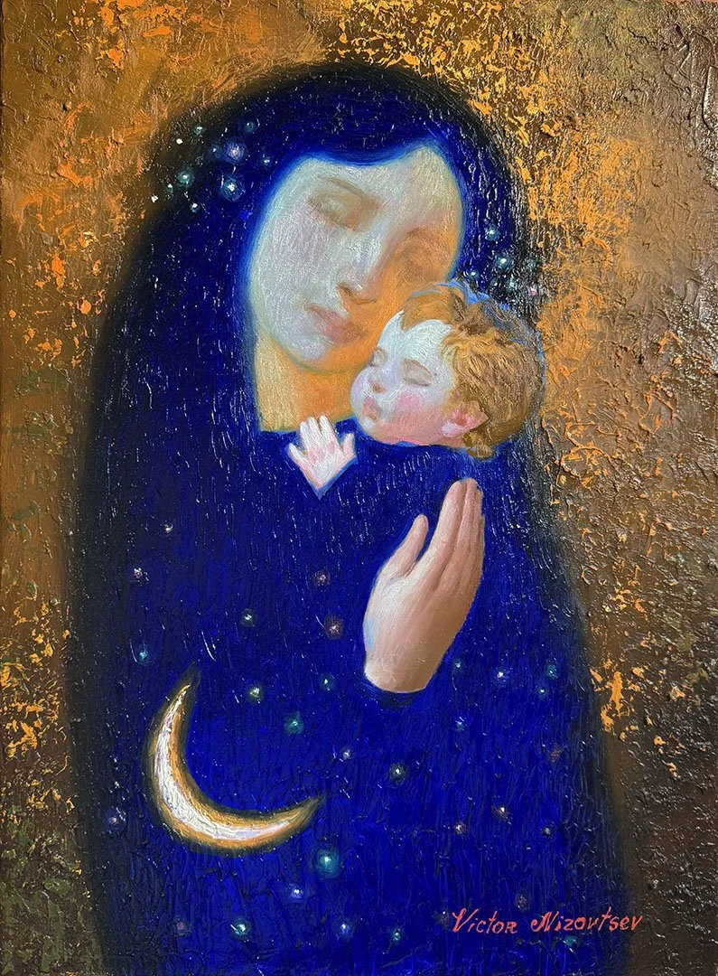 Victor Nizovstev original oil painting titled Madonna 22x16 Oil $9800