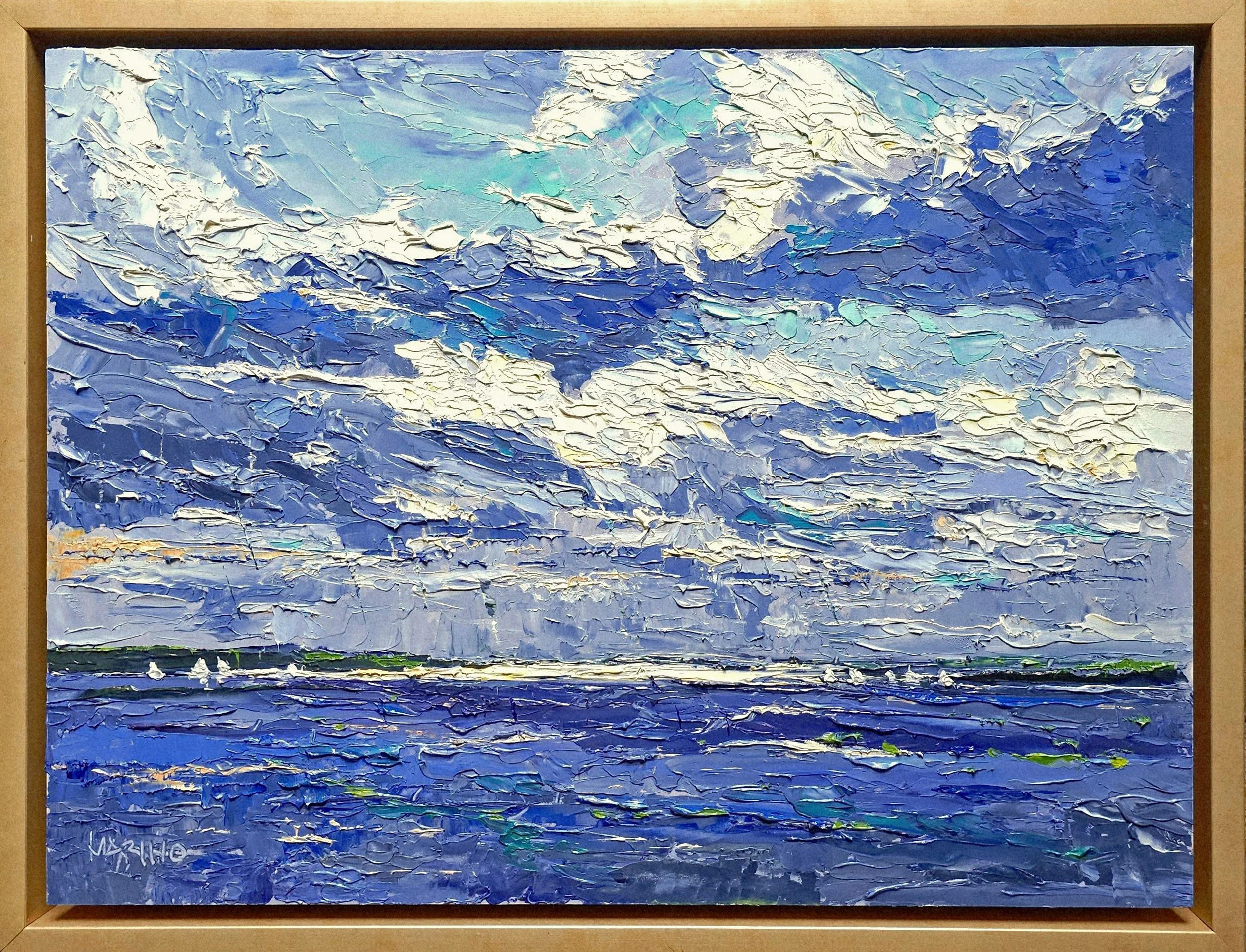Original oil painting by Maria Marino titled Chesapeake Sky, 12x16 $2800 at McBride Gallery
