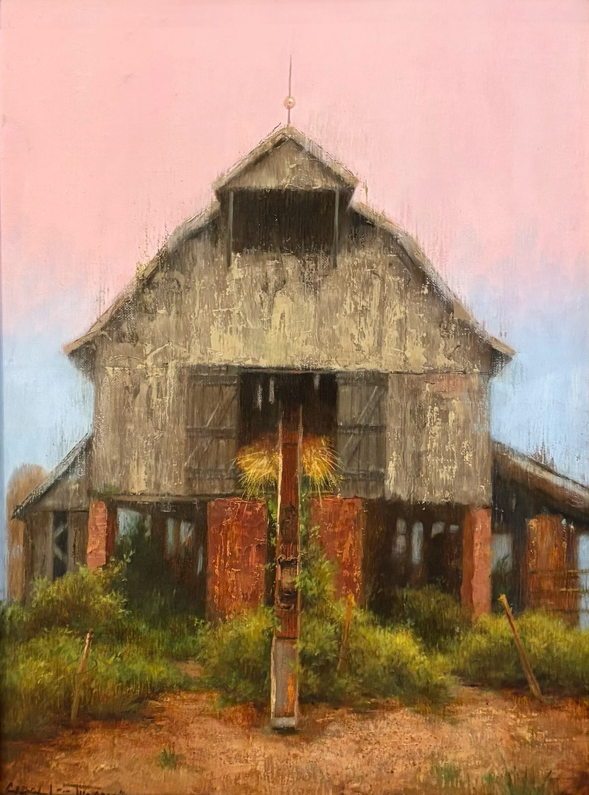 Carol Lee Thompson, Barn Symmetry  16 × 12 Oil $1800