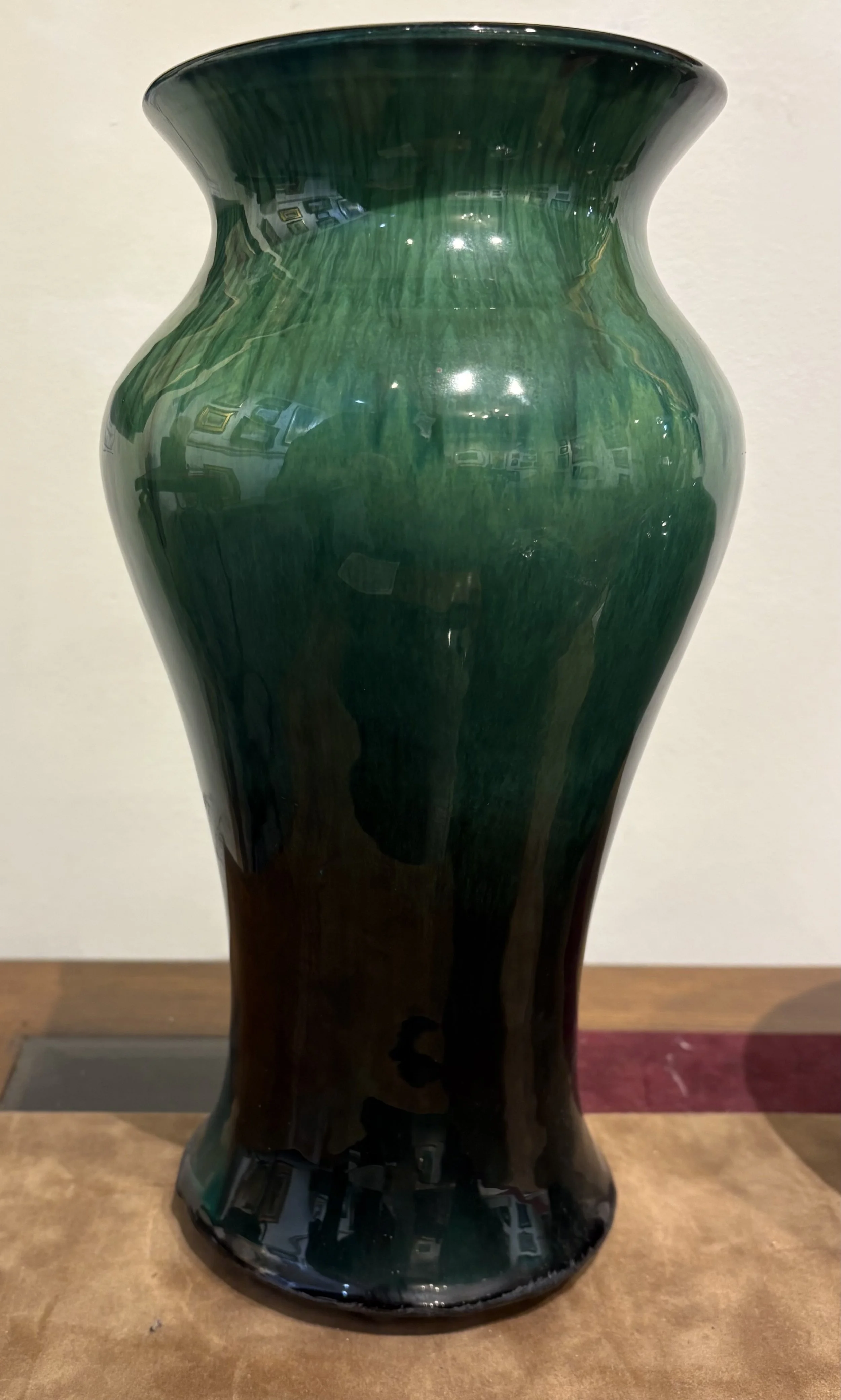 Liz Lescault ceramic vessel titled Tall Emerald Vase 11x6 $225