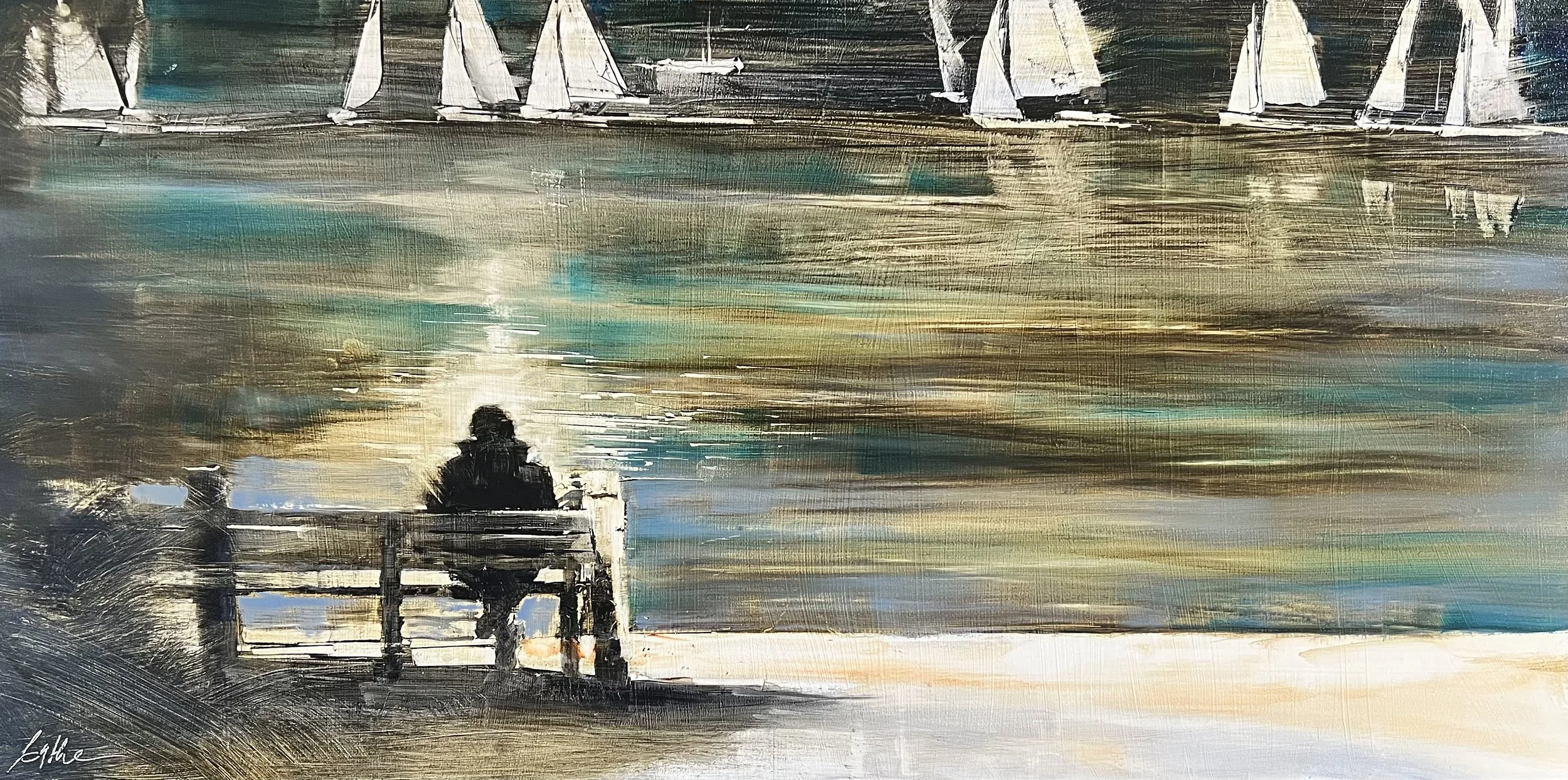 "A Day at the Races" Beth Bathe 12x24 Oil $2400