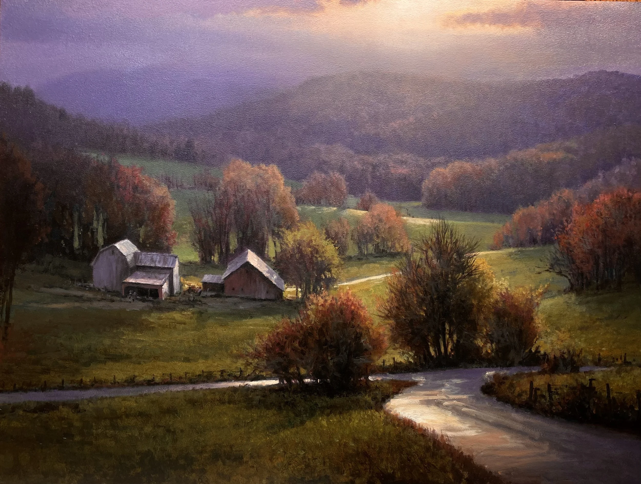 Michael Godfrey original painting titled Passing Autumn Shower 18x24 Oil $11,900