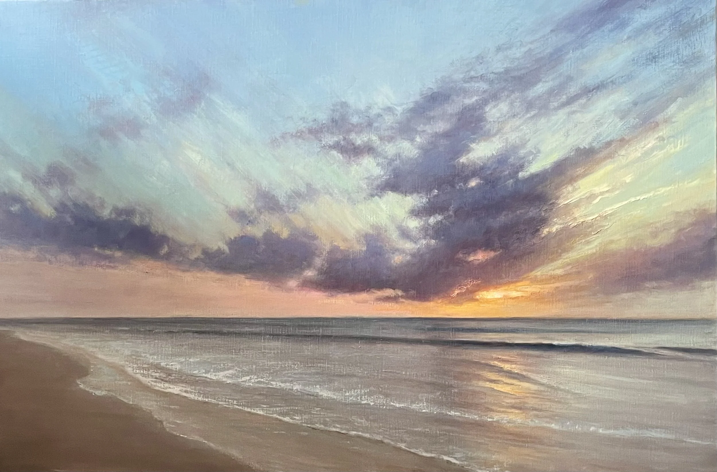 Lois Engberg original oil painting titled Over the Atlantic 24x36 $5600