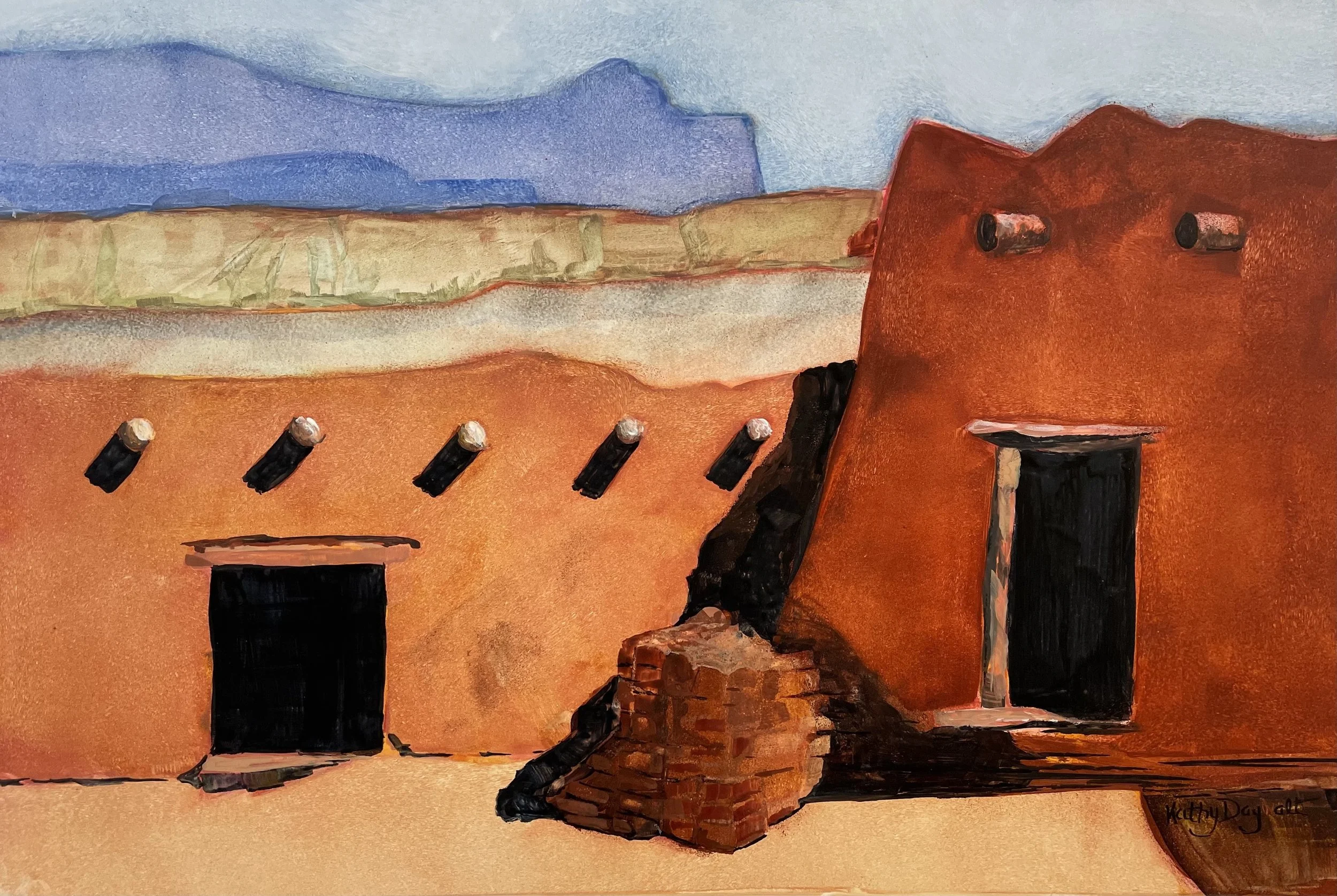 Kathy Daywalt original painting titled Nevada Shimmer 12x18 WaterMedia $925