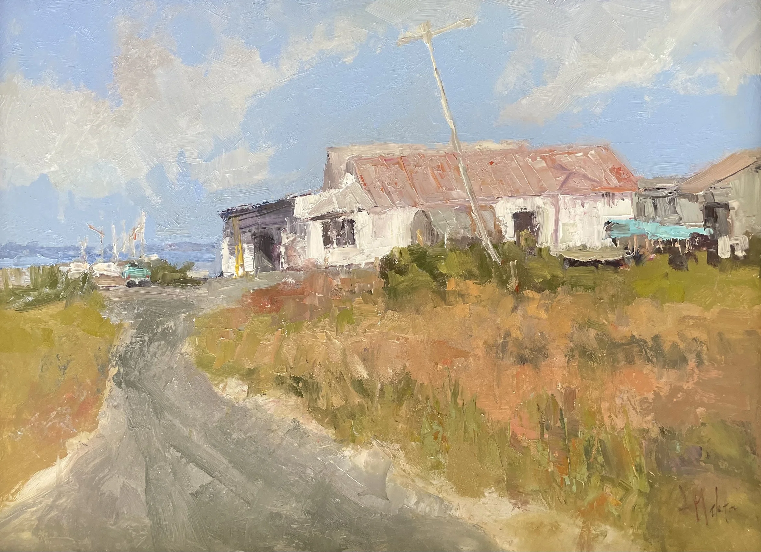 Lynn Mehta, Dock Houses on the Chesapeake 12 x 16 Oil  $1400