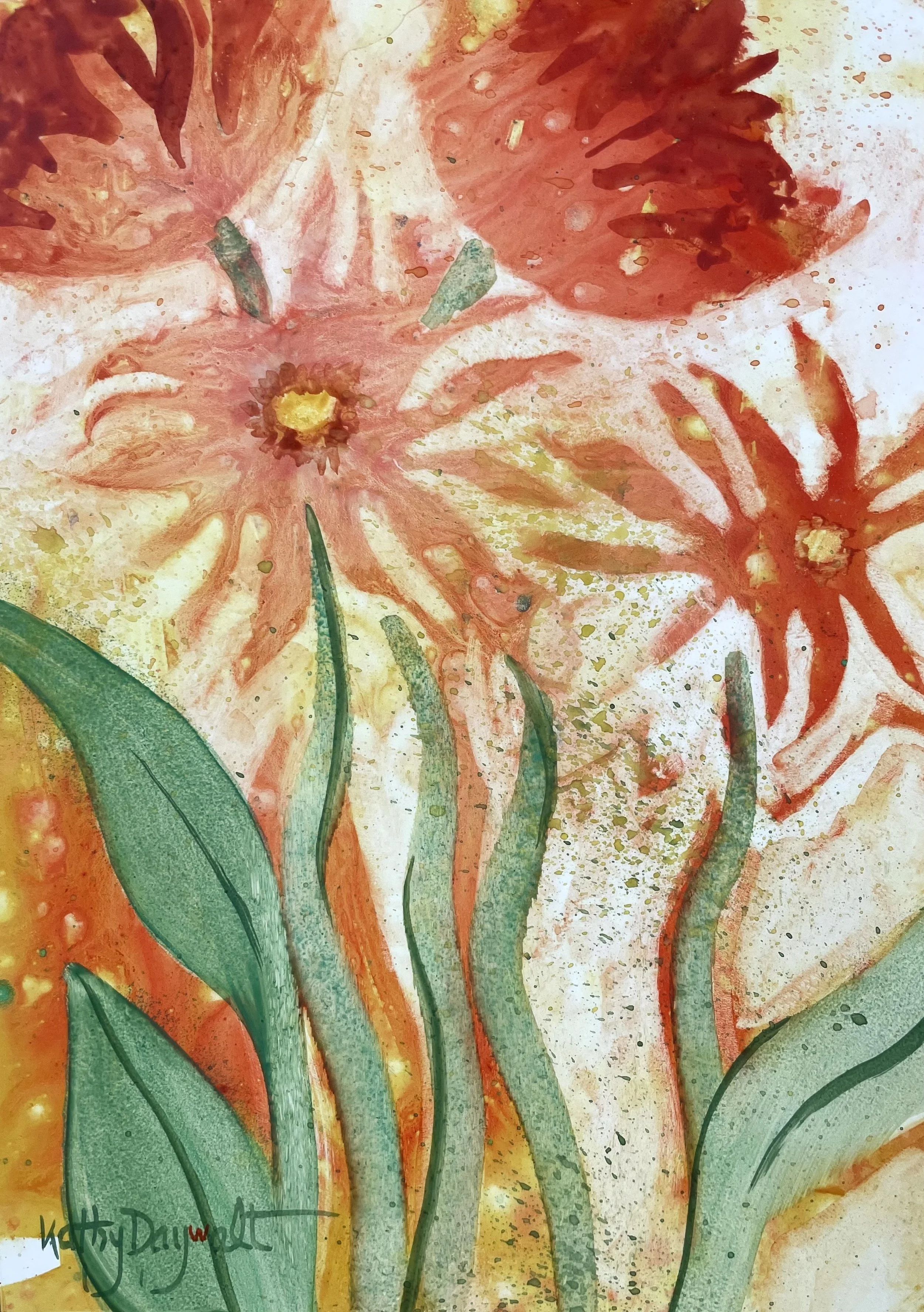 Kathy Daywallt original painting August 1st 7x5 WaterMedia $475