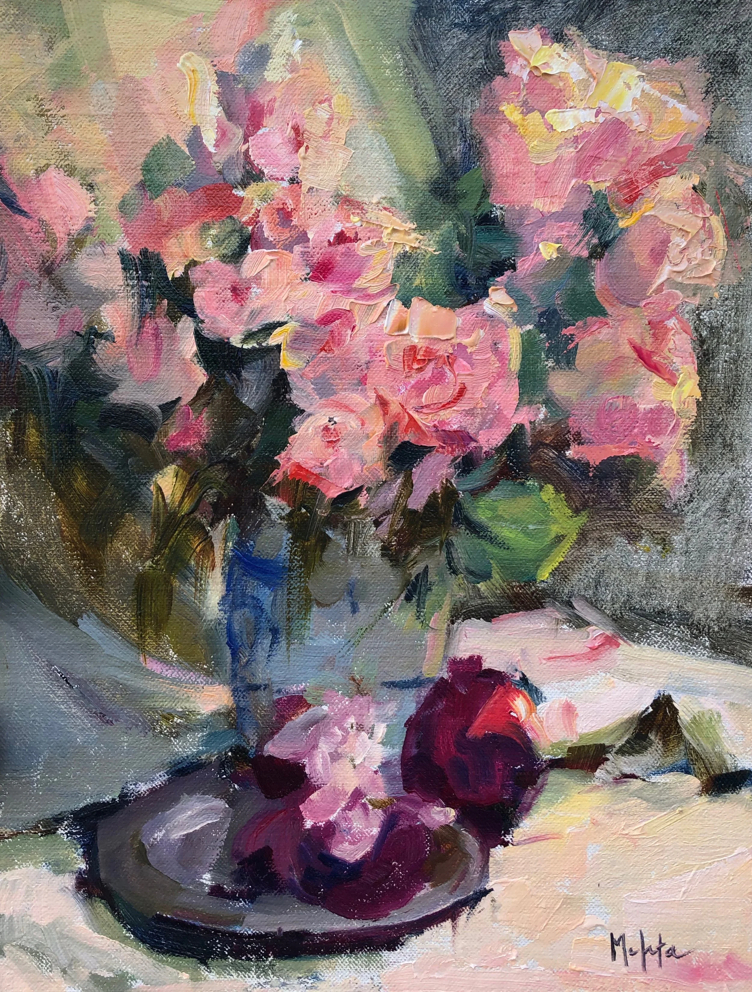 Lynn Mehta, Tea Time 12 x 9 Oil $800