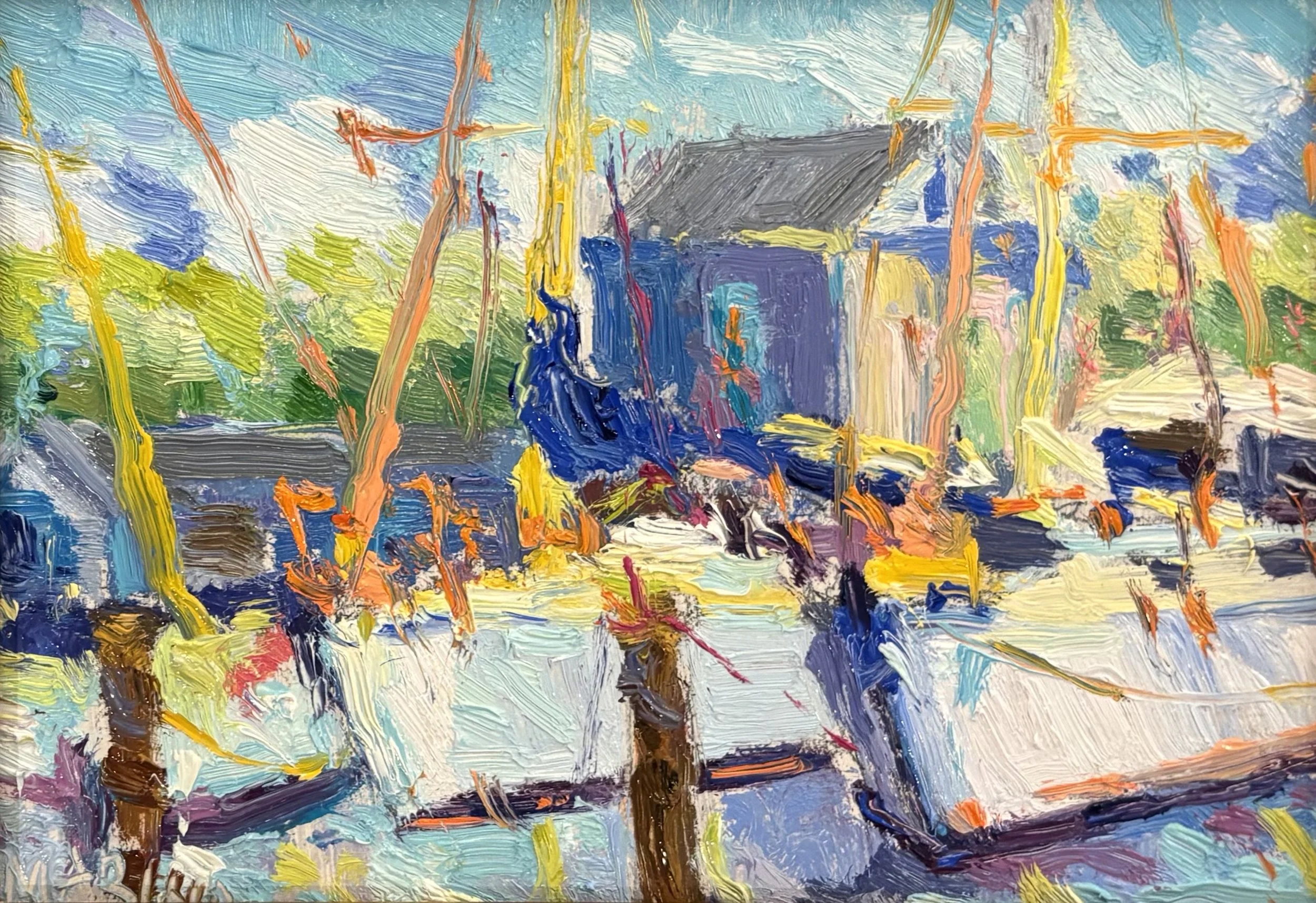 Maria Marino 3rd Street Marina oil 5x7 $575
