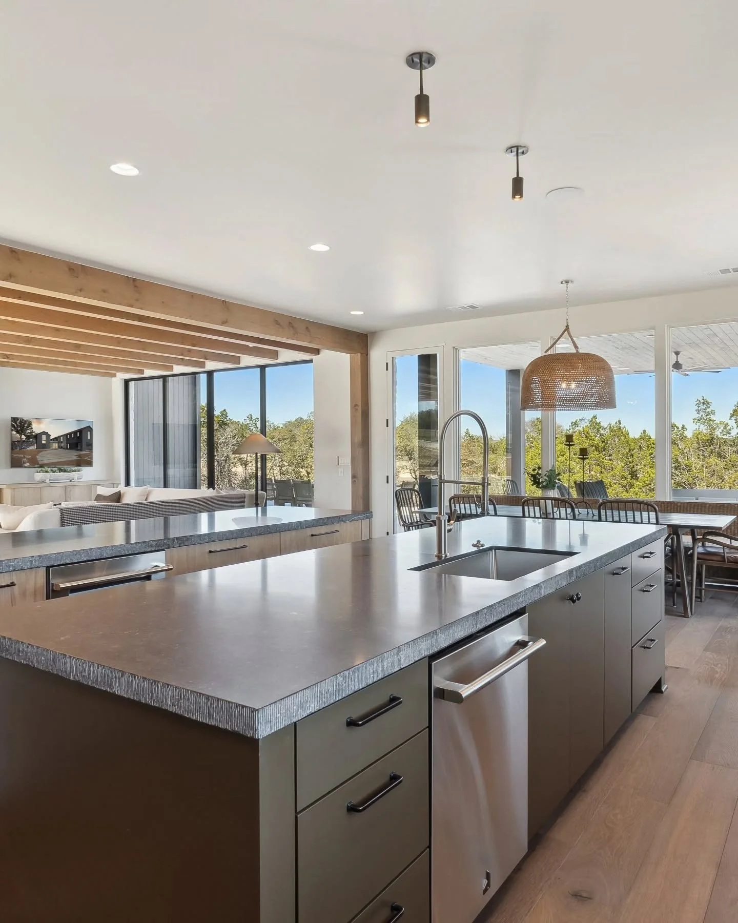 Inside the Canyon Club Model Home, every space is oriented to embrace the landscape, where natural light, open design, and panoramic Hill Country views come together in perfect harmony.