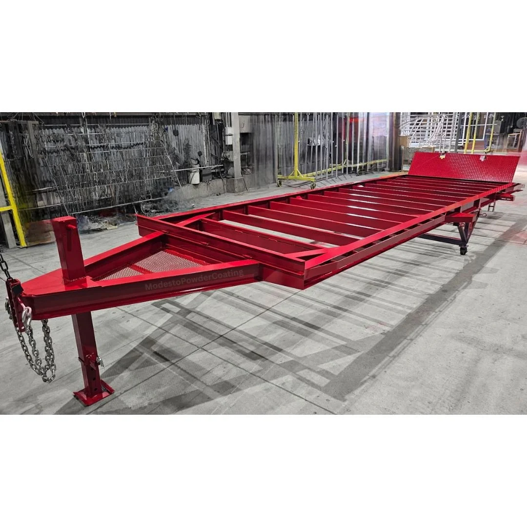 Trailer frame powder coated red
