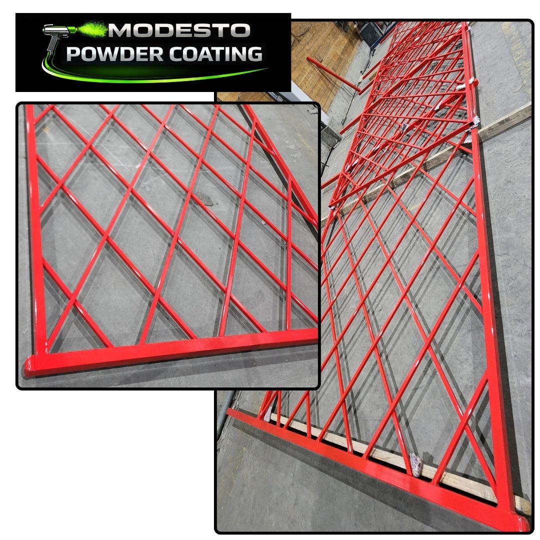 INDUSTRIAL FENCE PANELS POWDER COATED RED BY MODESTO POWDER COATING.jpg