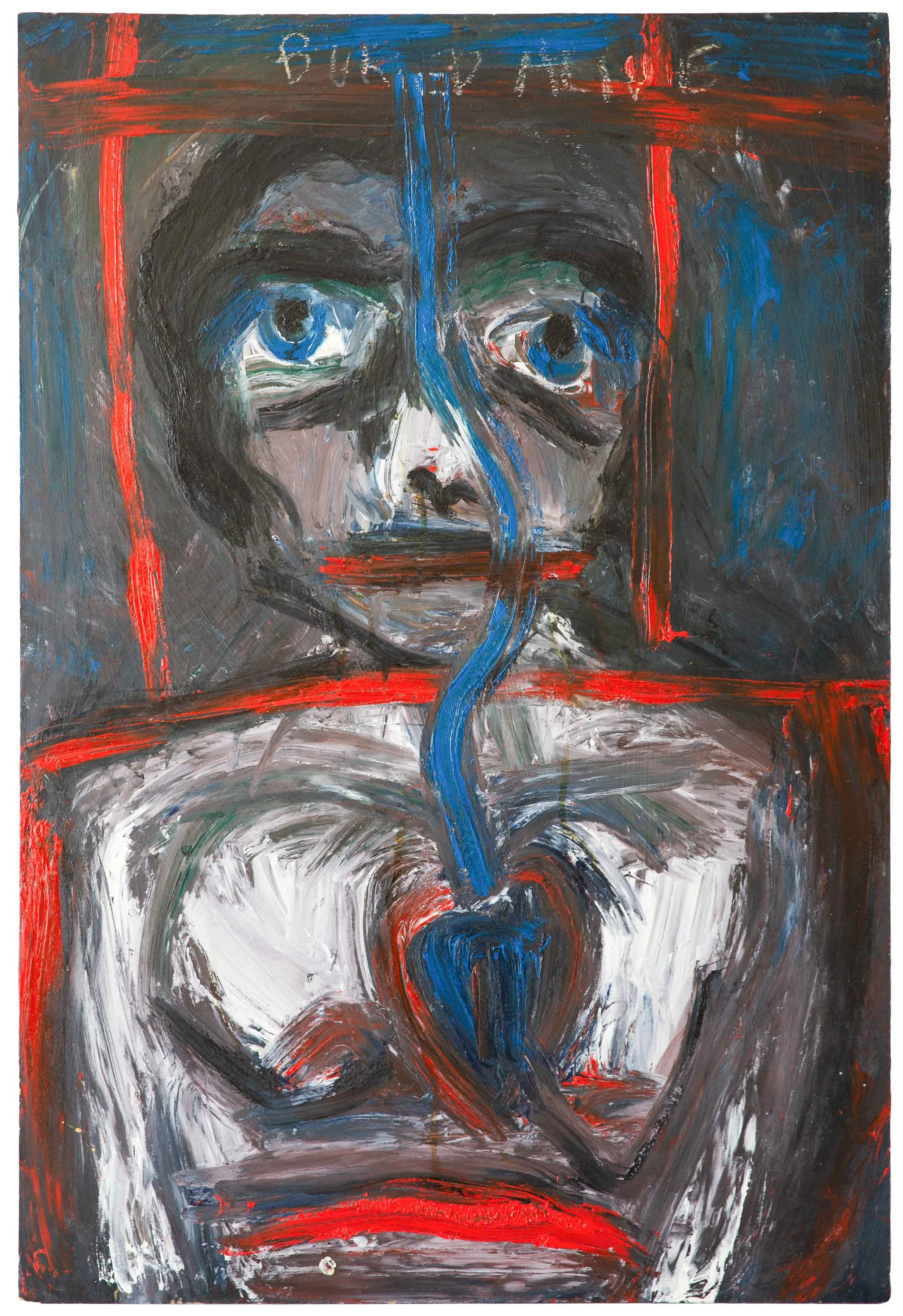 "Buried Alive" - Moira Cue, Oil on Wood, 1992