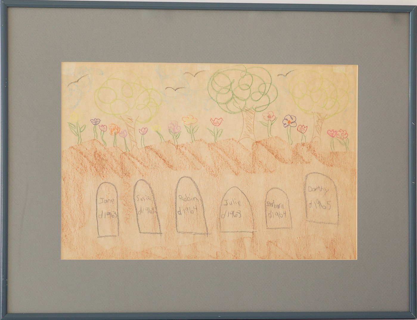 "I Really Did Live" - Colleen Catherine, Oil Pastel on Paper, 1992 

The death of runaway children and children brought up in generational ritual abuse are rarely missed. They are sacrificed and their remains scattered. If you were to visit their bur