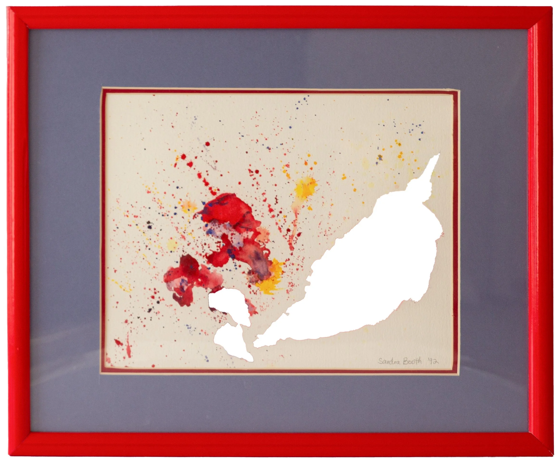"My Heart is Broken" - Sandra Booth, Watercolor and Paint on Paper, 1992