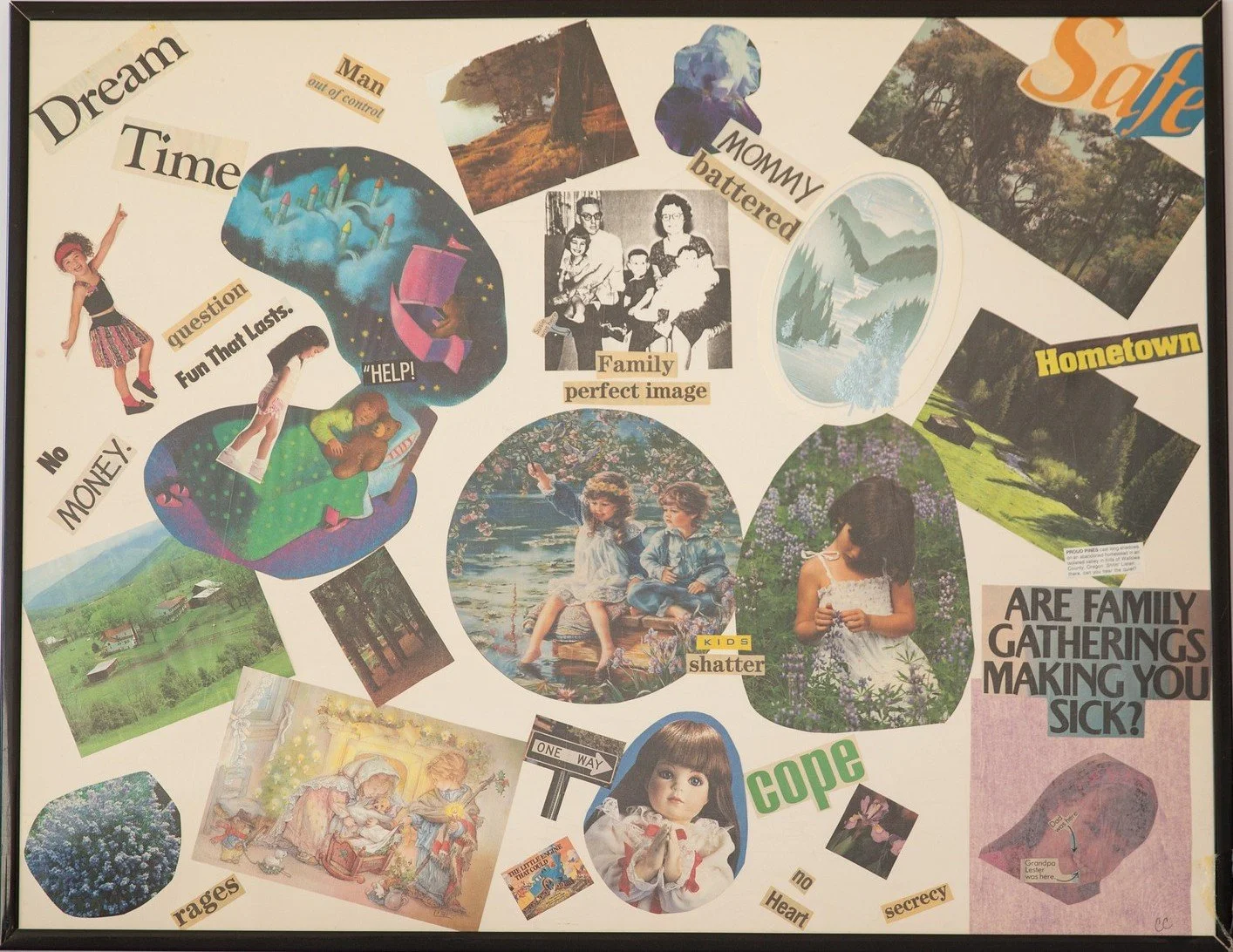 "The Abuse Begins" - Colleen Catherine, Collage on Paper, May 1992