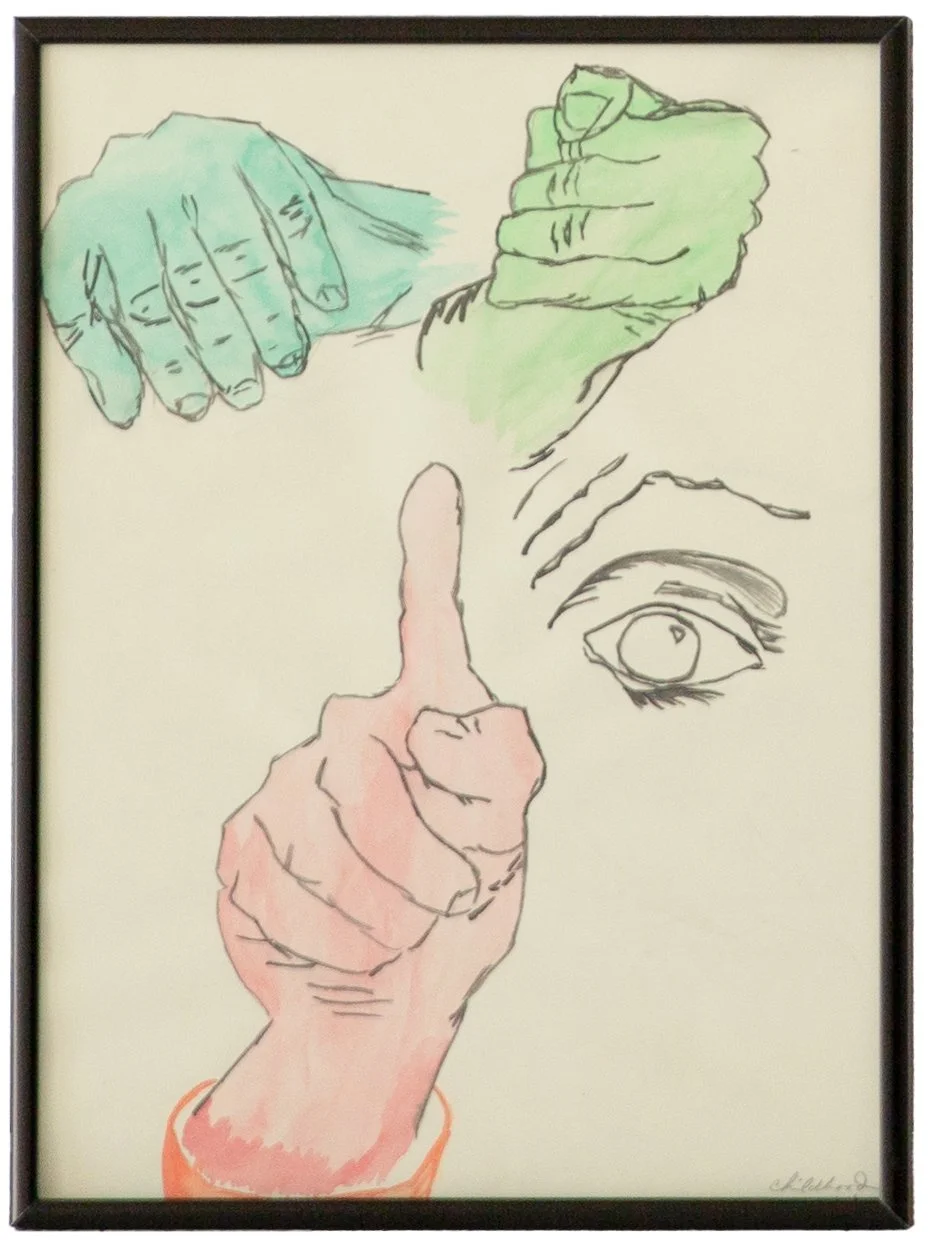 "CHILDHOOD" - Carmen Pitre, Marker and Watercolor on Paper, 1986