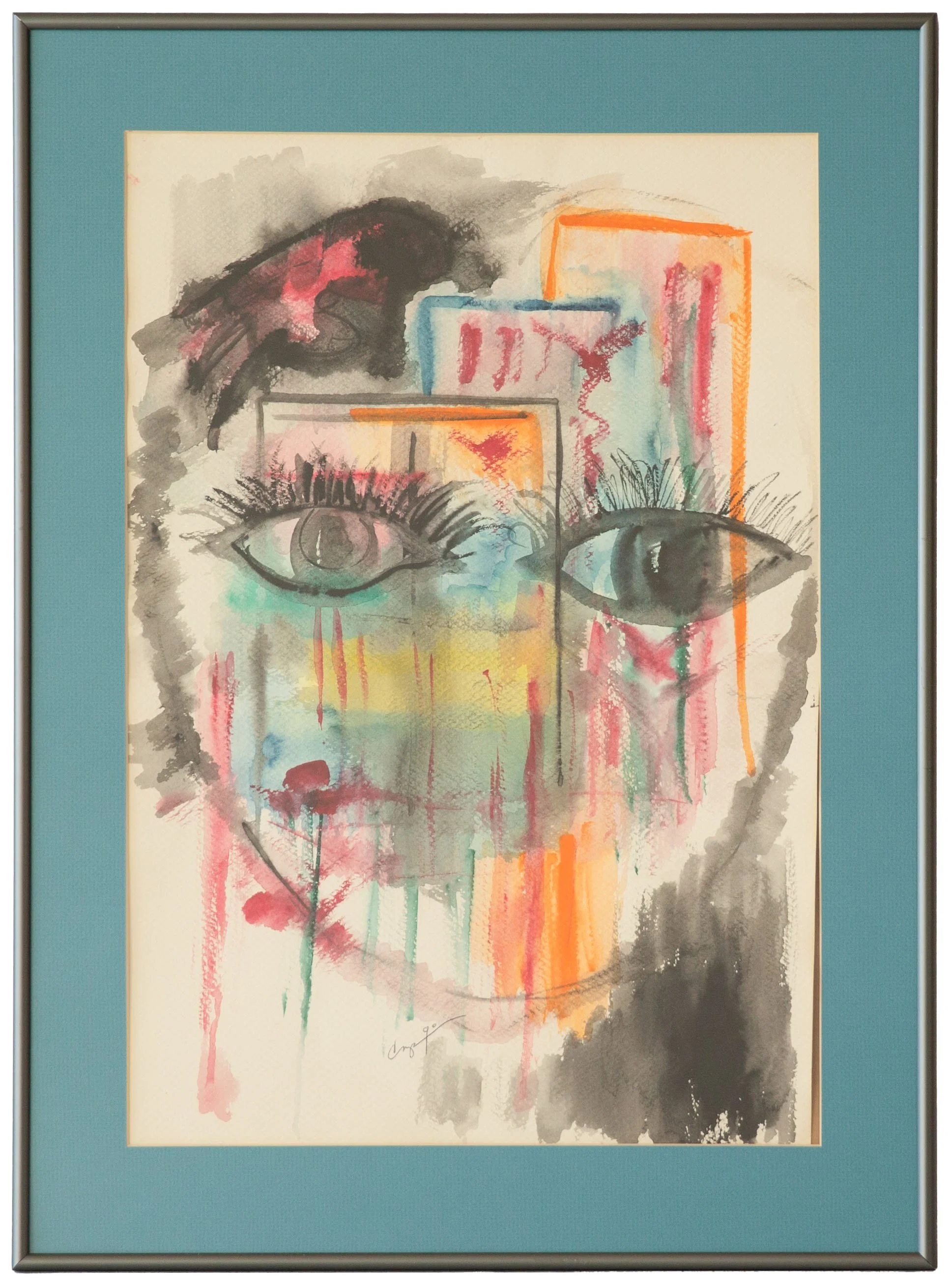 "Abuse in Me" - Carmen Pitre, Watercolor on Paper, 1990