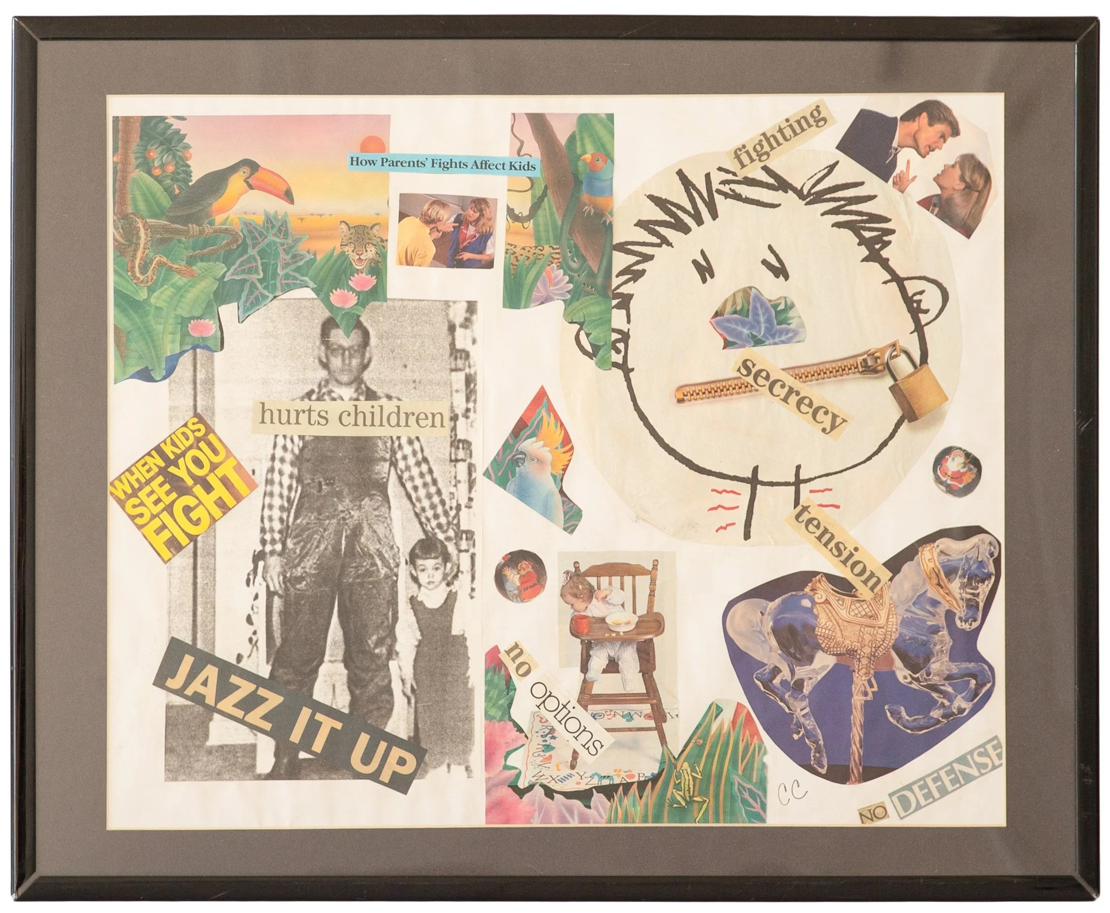 "The Abuse Begins" - Colleen Catherine, Collage on Paper, May 1992