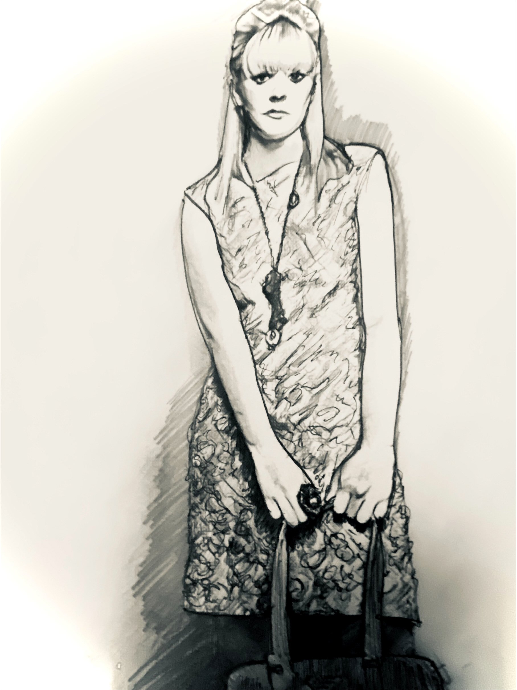 Artist: Robert Coles
Title: Janet's Design with Model #4
Medium: Faber Castell Graphite, Ink Wash
Year Created: 2024