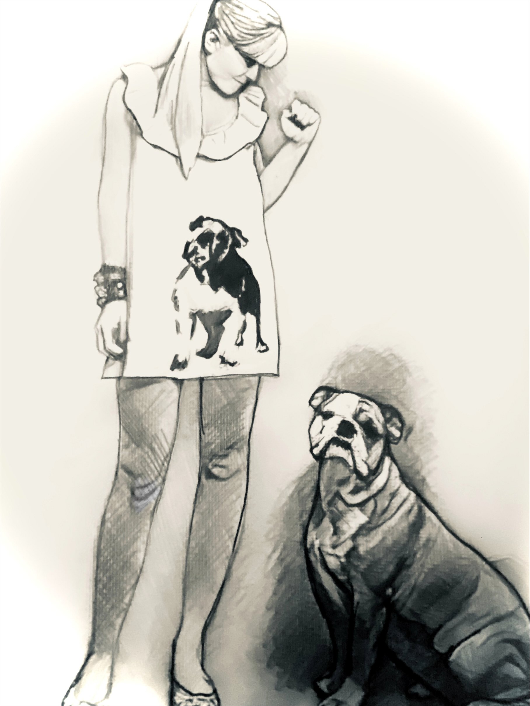 Artist: Robert Coles
Title: Janet's Design with Model #2
Medium: Faber Castell Graphite, Ink Wash
Year Created: 2024