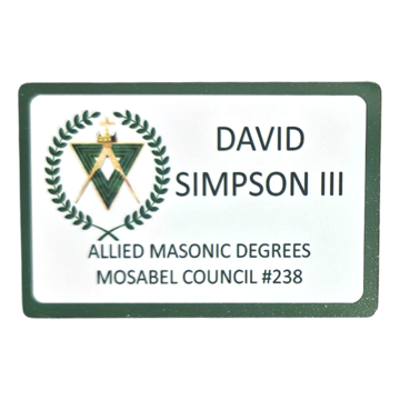 Allied Masonic Degrees AMD Name Badge - Free Shipping