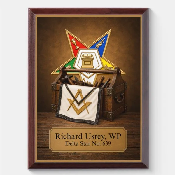 California Worthy Patron Metal and Wood Plaque Keepsake – Custom Chapter Gift