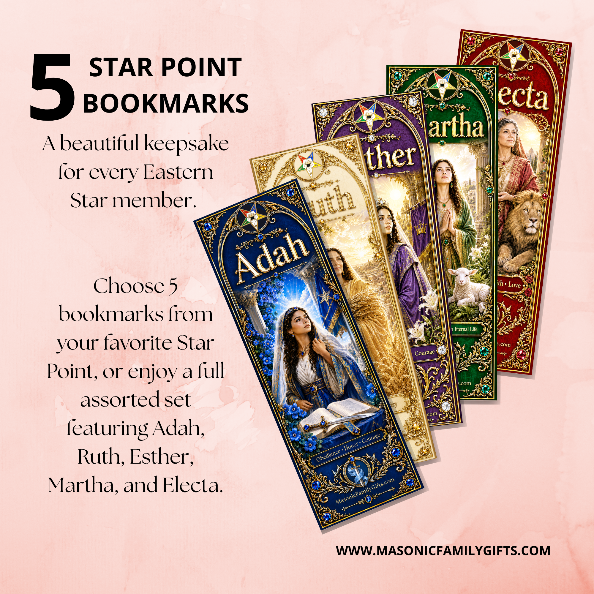 OES Star Point Bookmarks  (Set of 5) - FREE SHIPPING