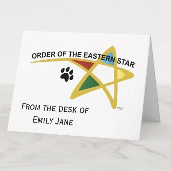Personalized Shooting Star - Order of the Eastern Star Notecards