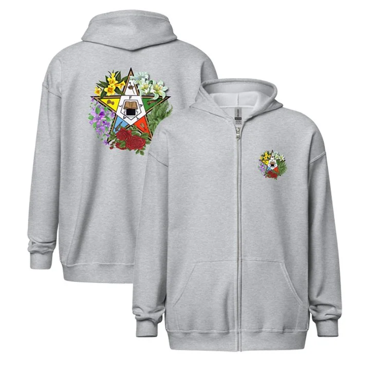 New York OES Floral Eastern Star Zippered Hoodie
