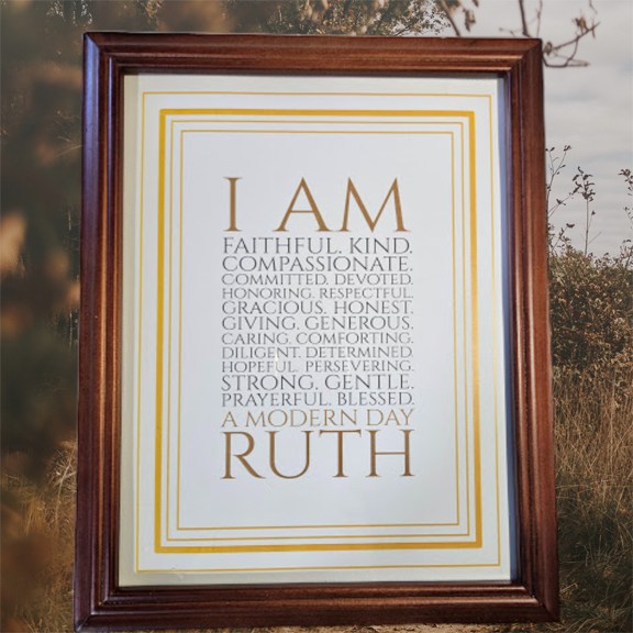 "I Am a Modern Day Ruth" Eastern Star Print – Faith-Inspired Wall Art for Women of Strength