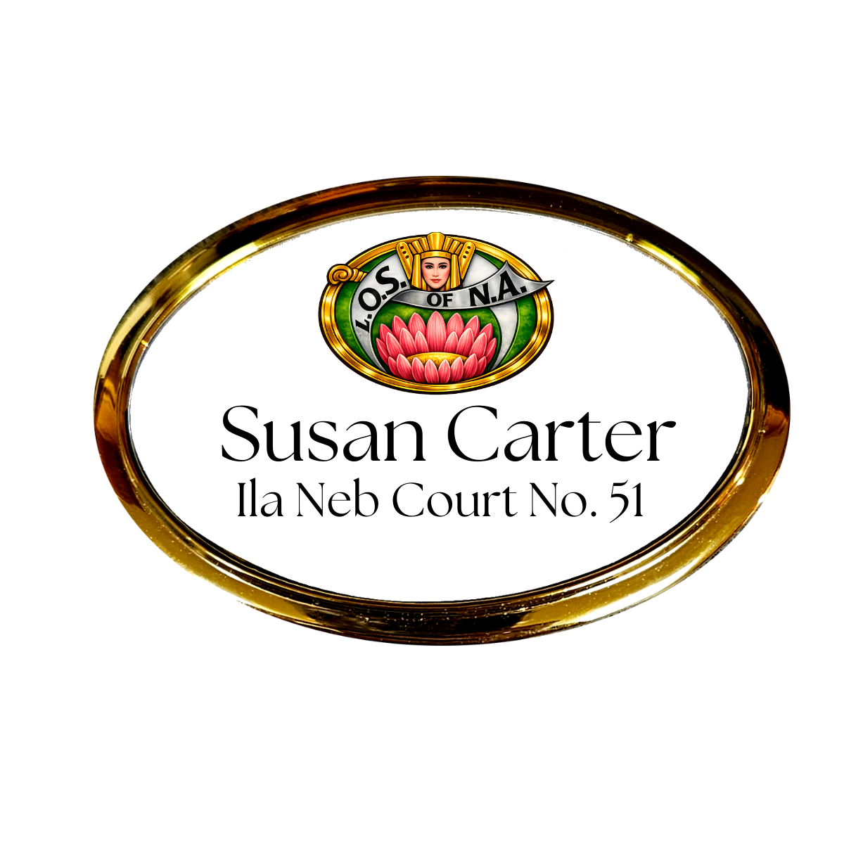 Oval Ladies Oriental Shrine of North America LOSNA Badge - Free Shipping