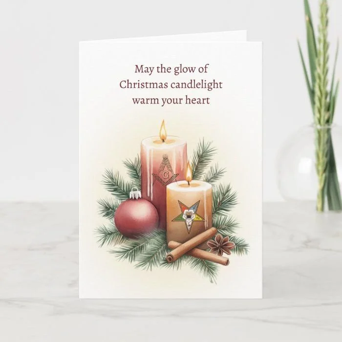 Masonic Family Candle Christmas Cards 5x7 (10)