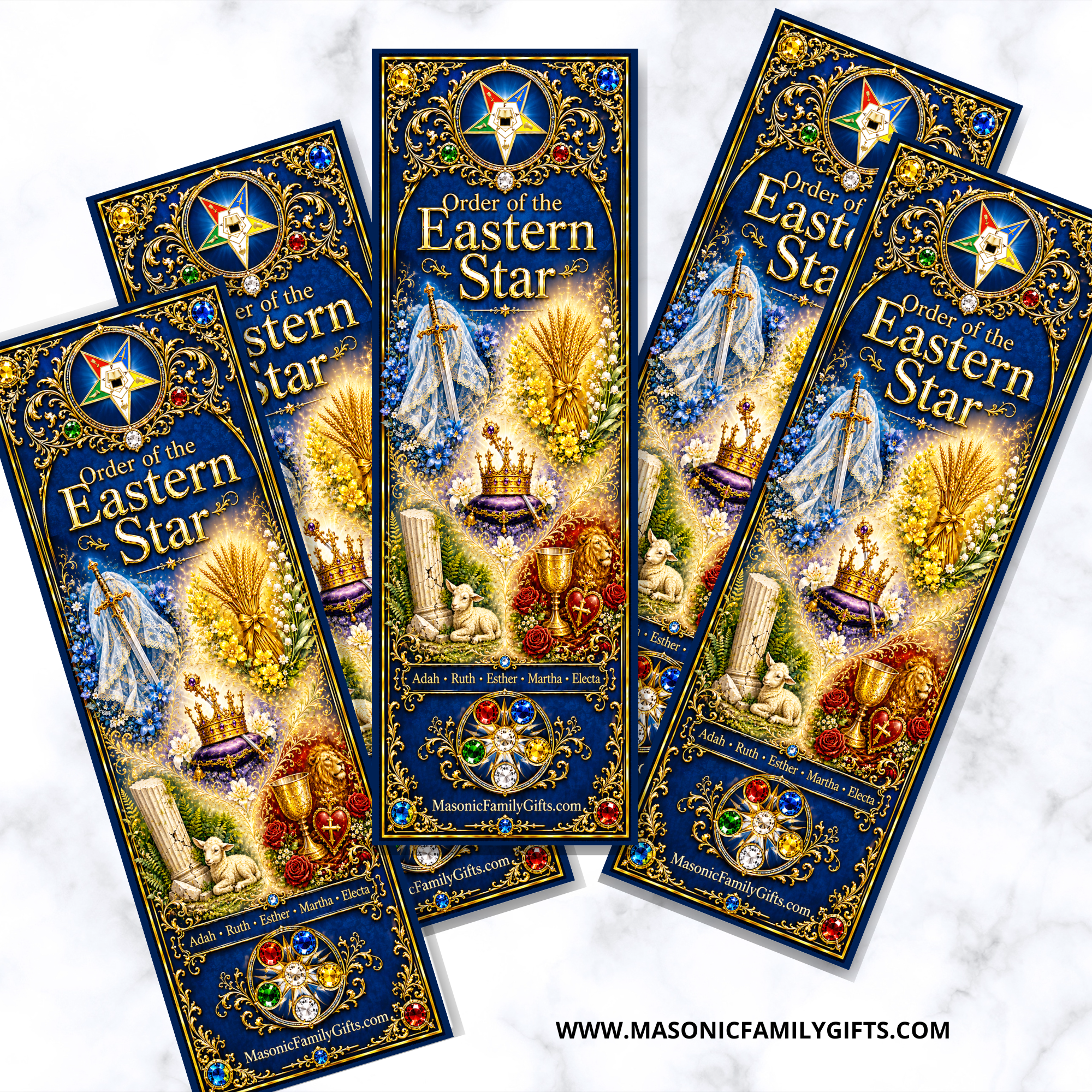 Eastern Star Emblem Bookmarks  (Set of 5) - FREE SHIPPING