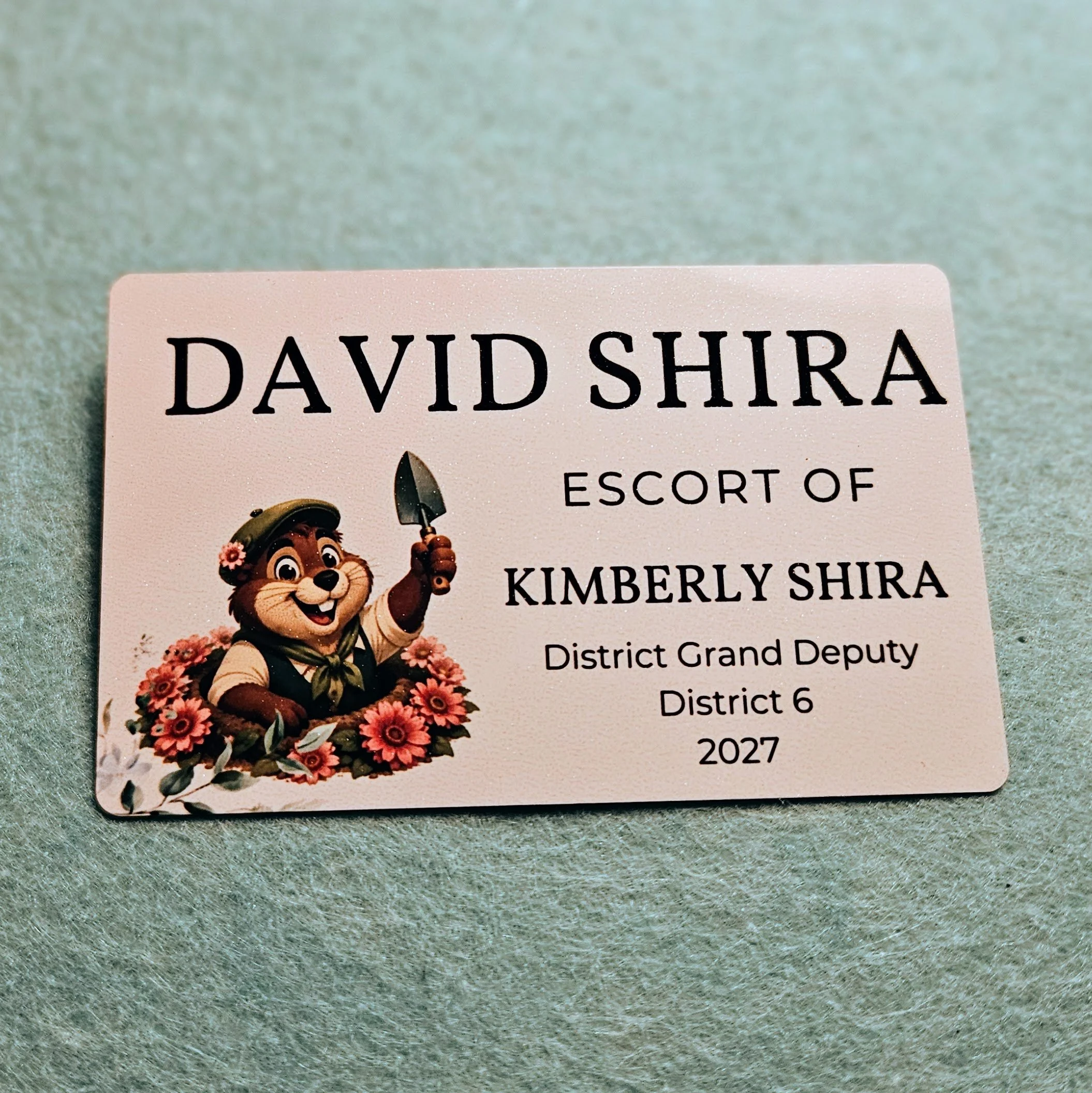 DGD Escort “Gopher” Personalized Badge - FREE SHIPPING
