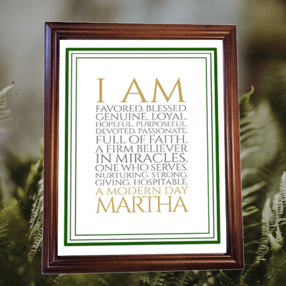 "I Am a Modern Day Martha" Eastern Star Print – Inspirational Wall Art for Women of Faith and Service