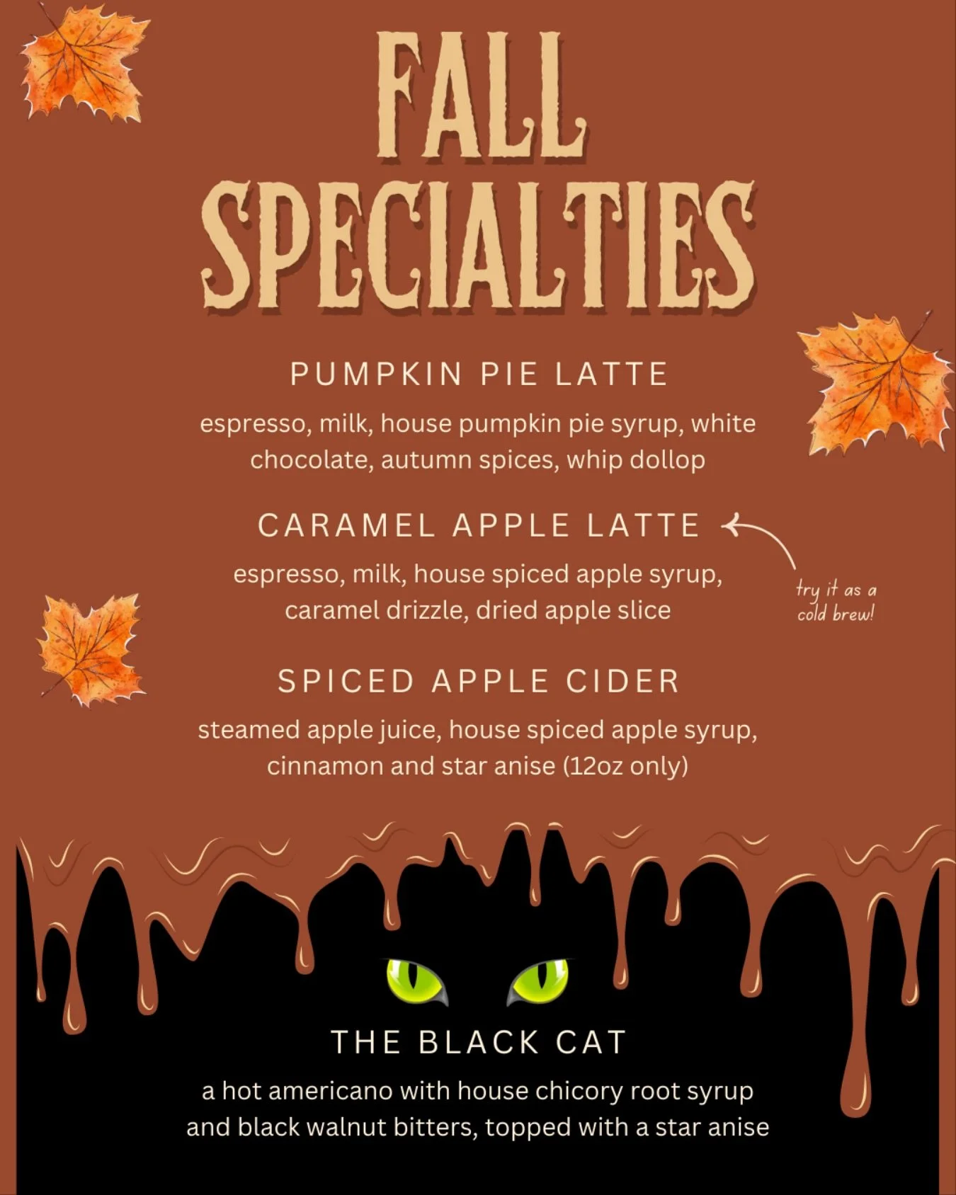 New fall specialty drinks AVAILABLE NOW ๐
๐
#whirlingtigercoffee #whirlingtiger #butchertown #louisvillecoffee #localcoffee #specialtycoffeeshop #craftcoffee