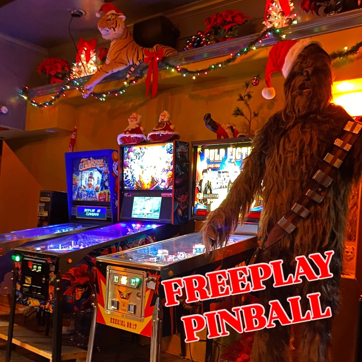 Pinball is set to free play today! MERRY CHRISTMAS! 👾🎄🐅
