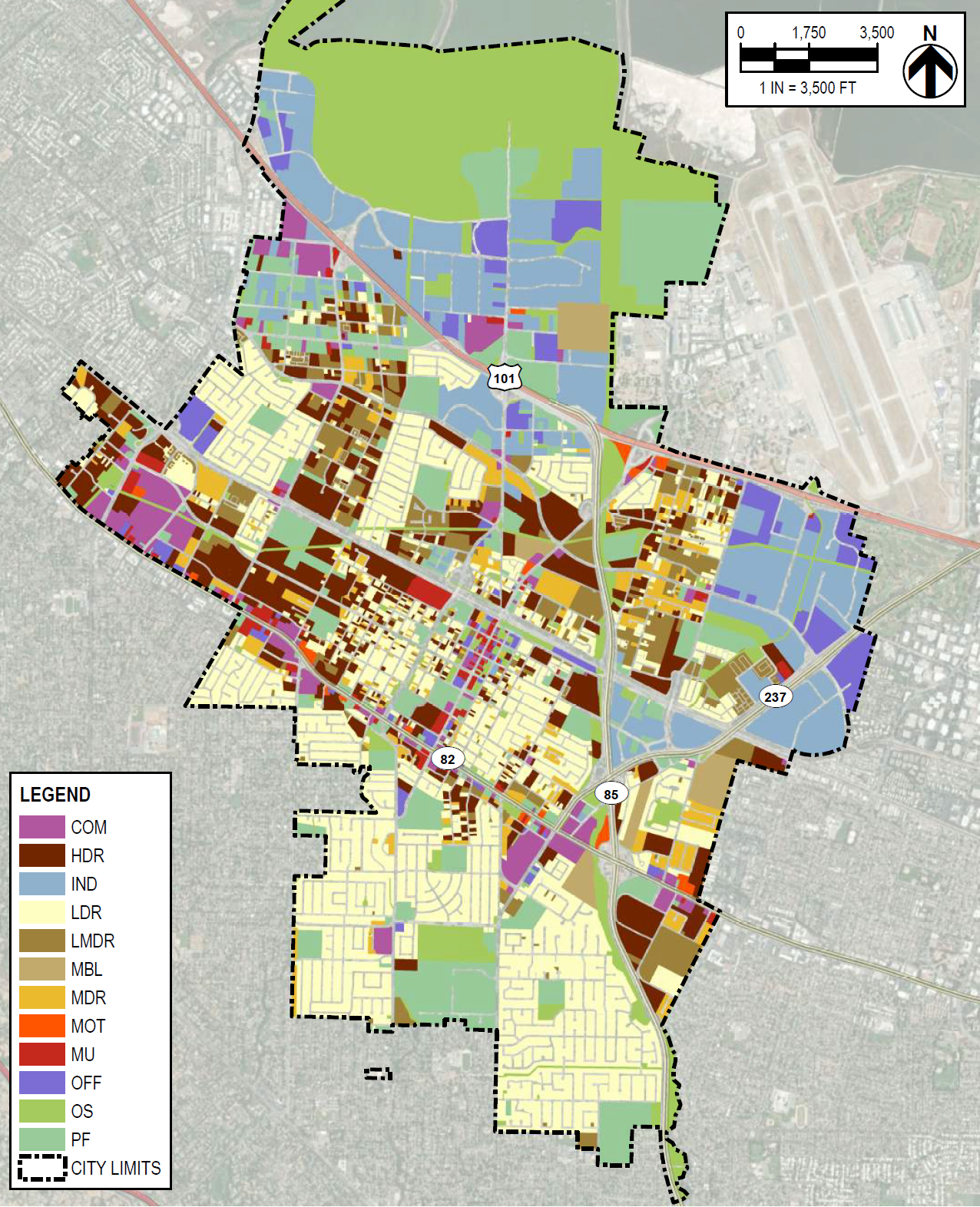 Mountain View Land Use Zones