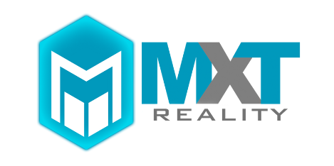 MXT Reality logo with a blue hexagonal icon and text.